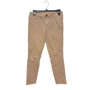 American Eagle Outfitters Slim Fit Beige Jeggings Pants Zippered Pockets‎ Size 4